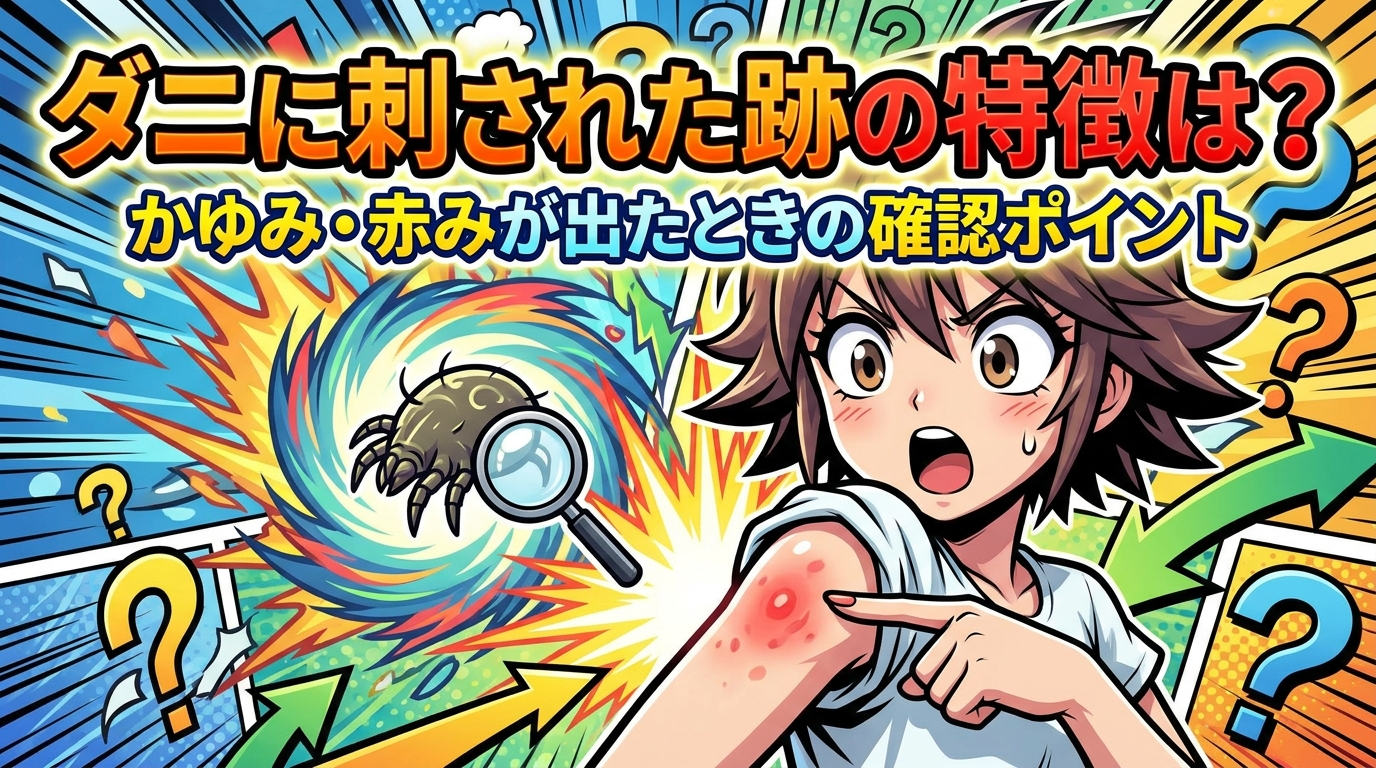 ダニに刺された跡の特徴は？かゆみ・赤みが出たときの確認ポイント