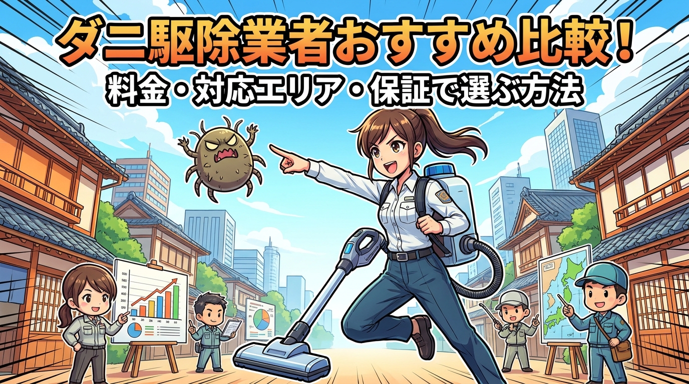 ダニ駆除業者おすすめ比較!料金・対応エリア・保証で選ぶ方法
