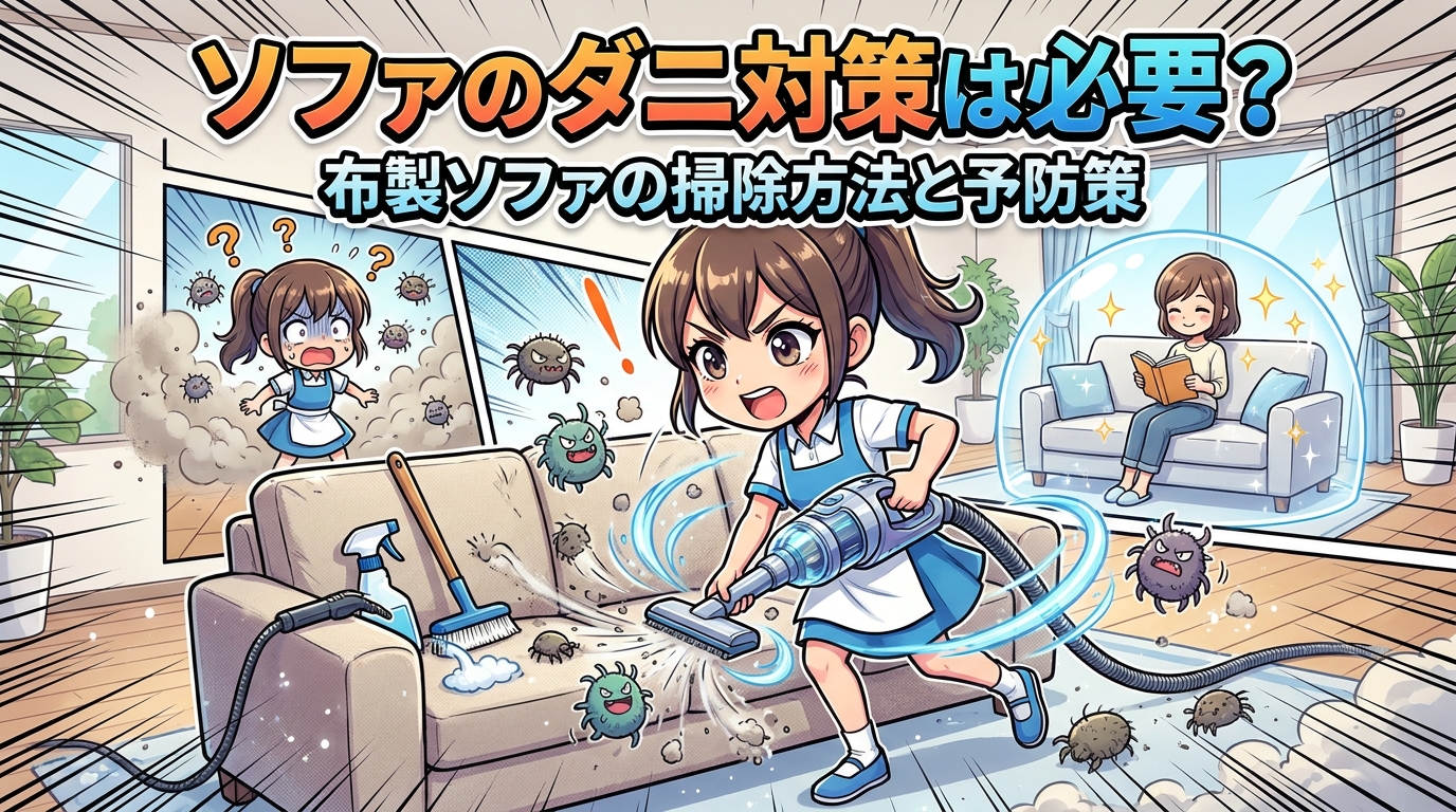 ソファのダニ対策は必要？布製ソファの掃除方法と予防策