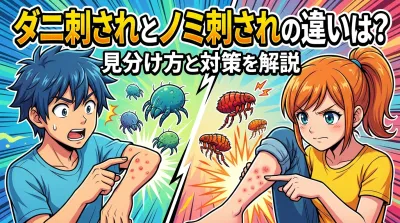 ダニ刺されとノミ刺されの違いは？見分け方と対策を解説