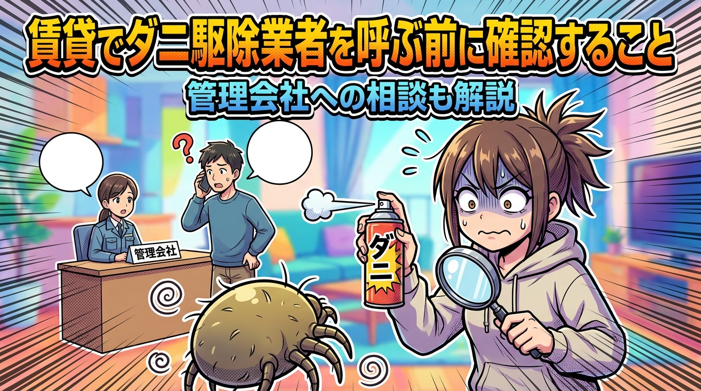 賃貸でダニ駆除業者を呼ぶ前に確認すること｜管理会社への相談も解説