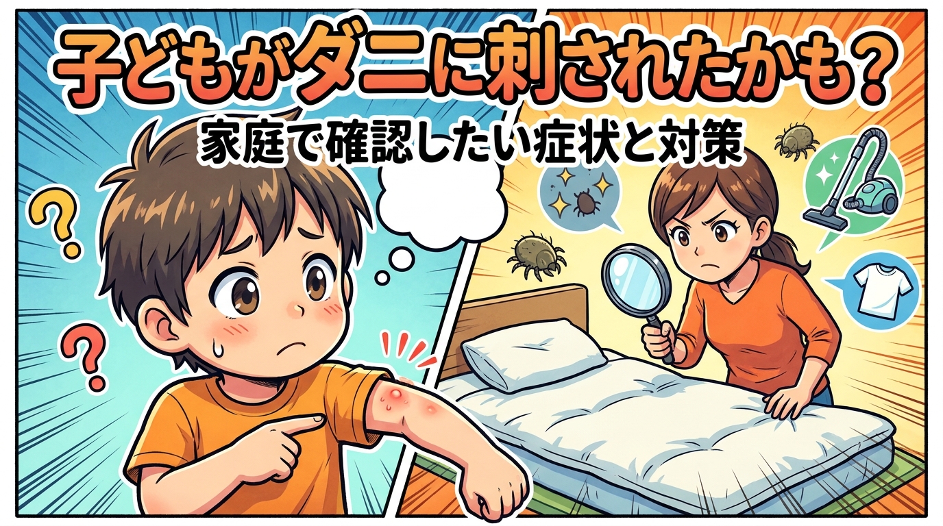 子どもがダニに刺されたかも?家庭で確認したい症状と対策