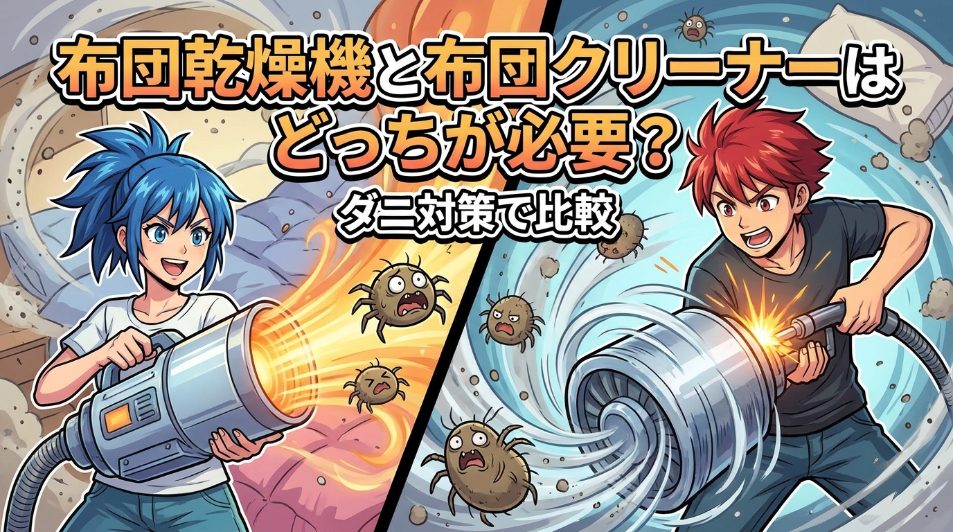 布団乾燥機と布団クリーナーはどっちが必要?ダニ対策で比較
