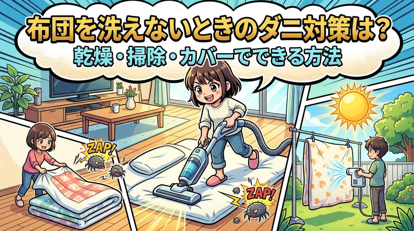 布団を洗えないときのダニ対策は？乾燥・掃除・カバーでできる方法