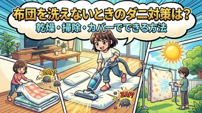 布団を洗えないときのダニ対策は？乾燥・掃除・カバーでできる方法