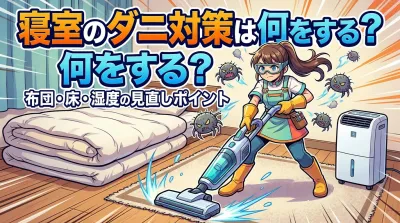 寝室のダニ対策は何をする？布団・床・湿度の見直しポイント