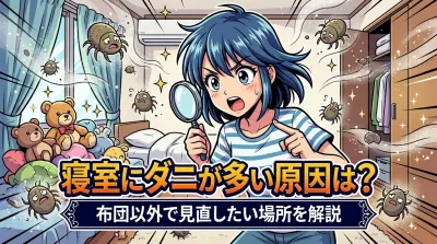寝室にダニが多い原因は？布団以外で見直したい場所を解説