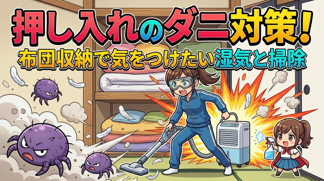 押し入れのダニ対策!布団収納で気をつけたい湿気と掃除