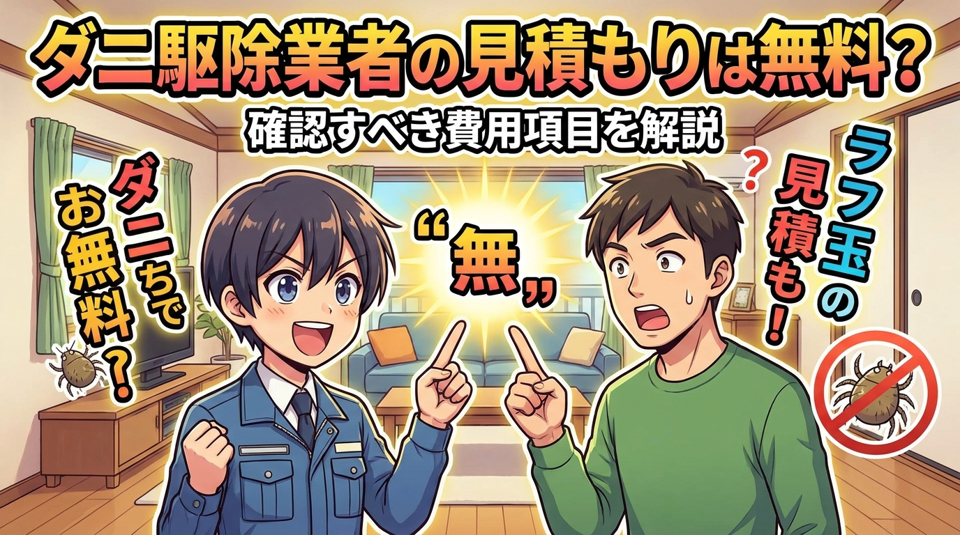 ダニ駆除業者の見積もりは無料？確認すべき費用項目を解説