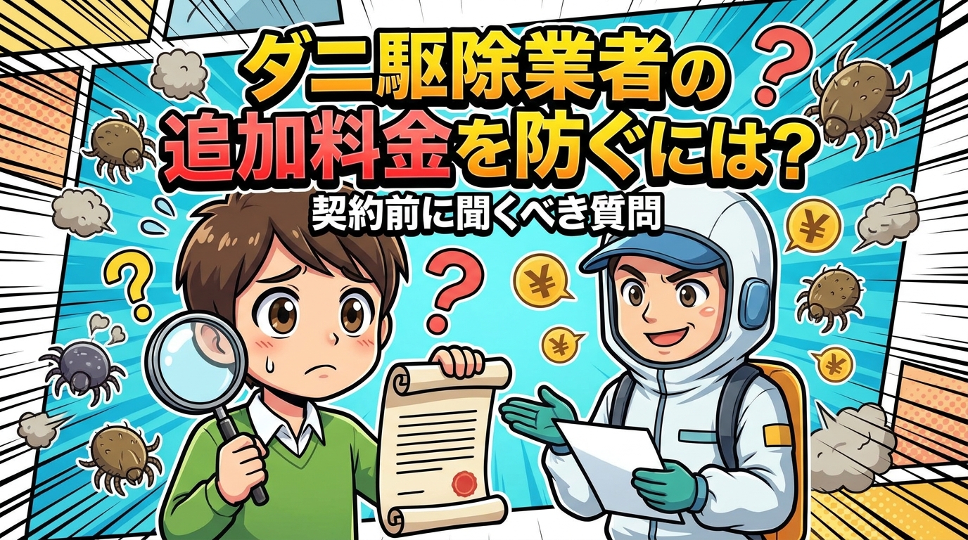 ダニ駆除業者の追加料金を防ぐには？契約前に聞くべき質問