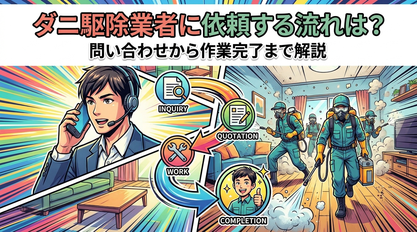 ダニ駆除業者に依頼する流れは？問い合わせから作業完了まで解説