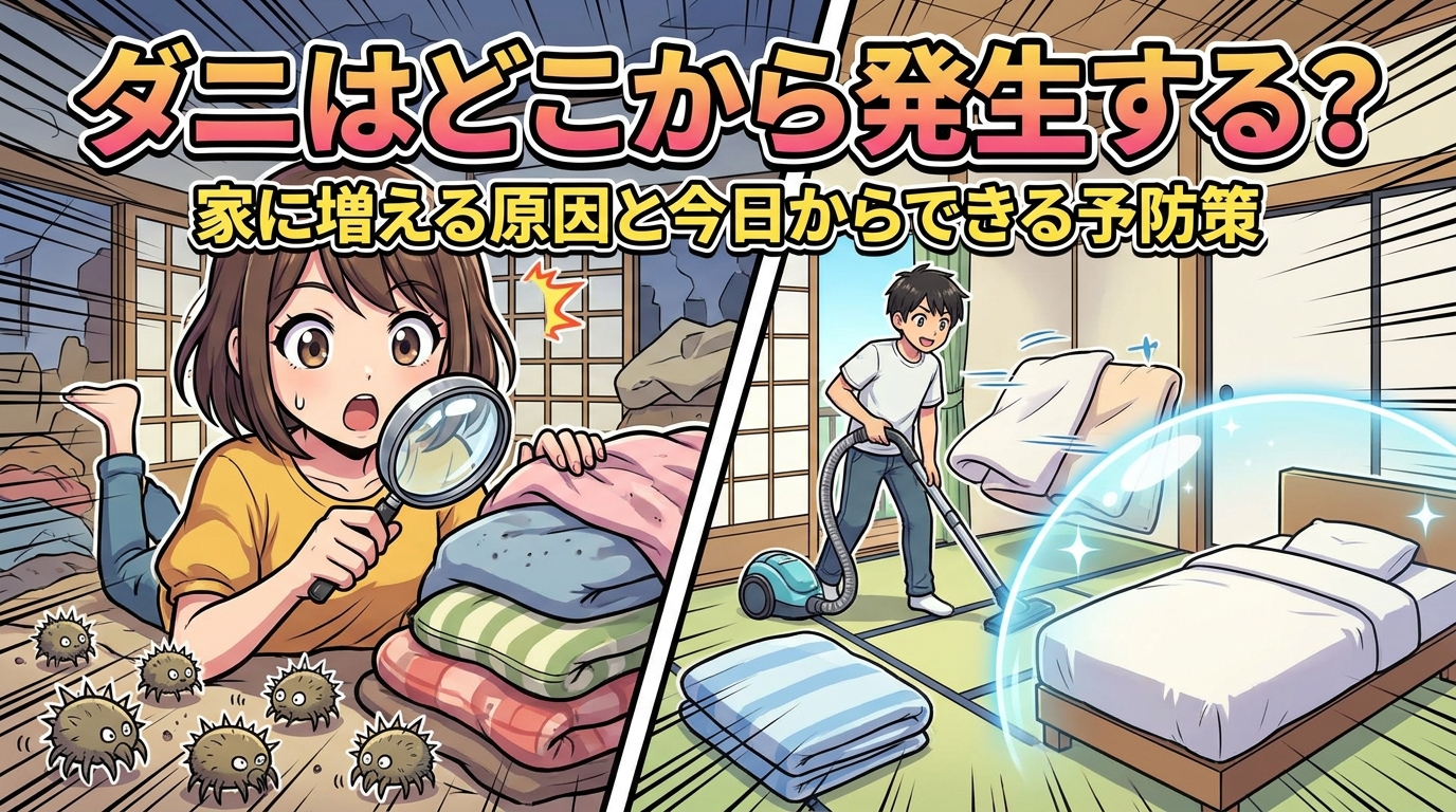 ダニはどこから発生する？家に増える原因と今日からできる予防策