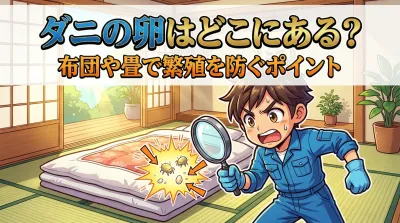 ダニの卵はどこにある？布団や畳で繁殖を防ぐポイント