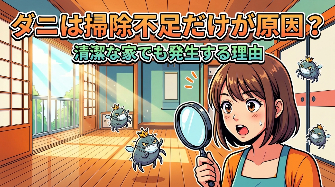 ダニは掃除不足だけが原因？清潔な家でも発生する理由