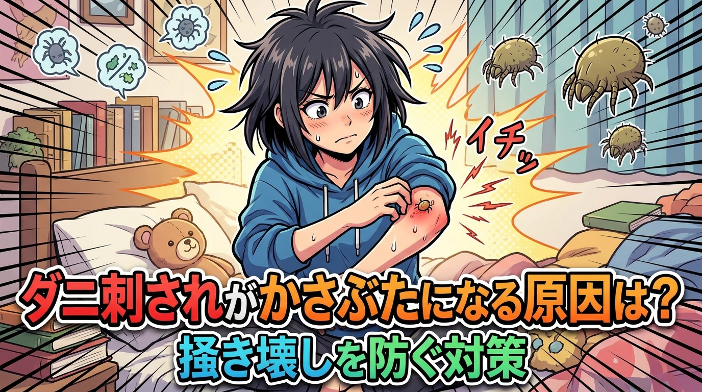ダニ刺されがかさぶたになる原因は?掻き壊しを防ぐ対策