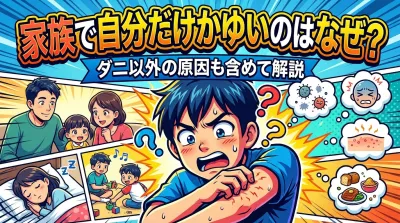 家族で自分だけかゆいのはなぜ？ダニ以外の原因も含めて解説