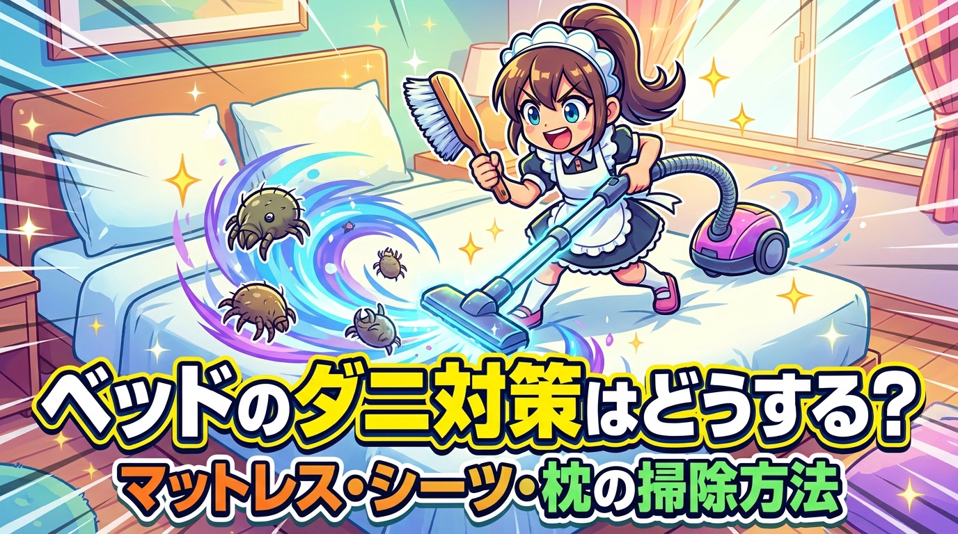ベッドのダニ対策はどうする？マットレス・シーツ・枕の掃除方法