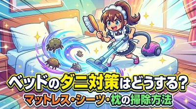 ベッドのダニ対策はどうする？マットレス・シーツ・枕の掃除方法