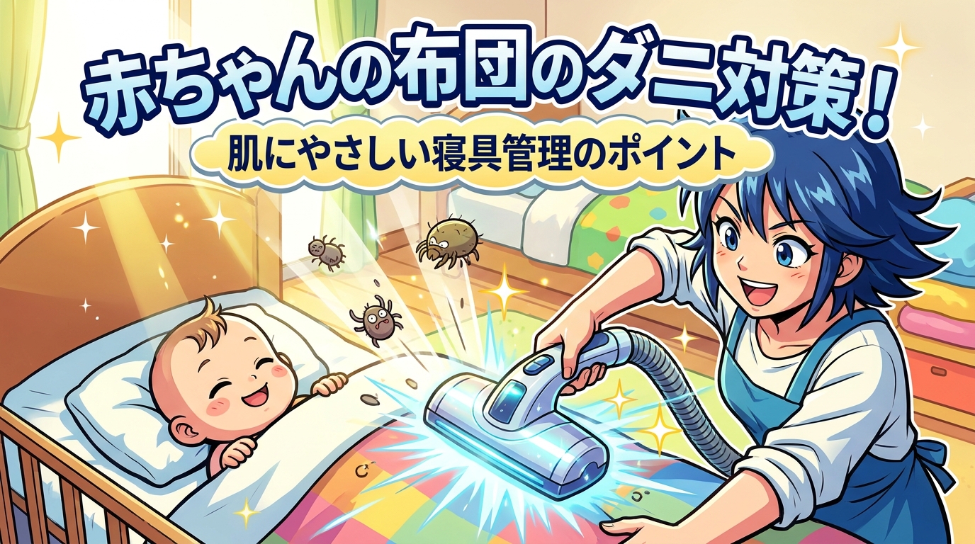 赤ちゃんの布団のダニ対策！肌にやさしい寝具管理のポイント