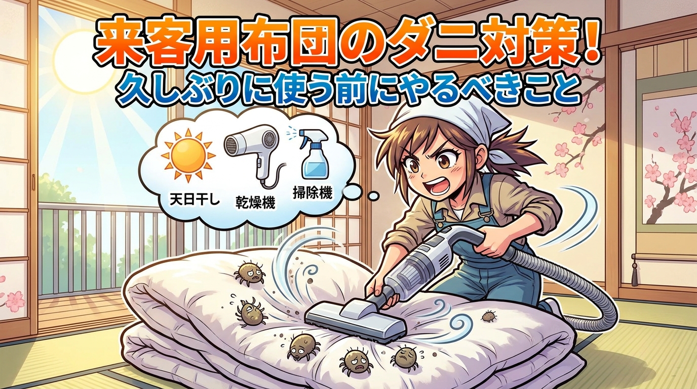 来客用布団のダニ対策!久しぶりに使う前にやるべきこと