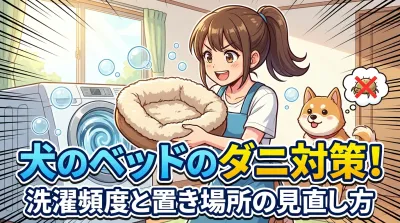 犬のベッドのダニ対策！洗濯頻度と置き場所の見直し方