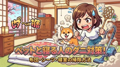 ペットと寝る人のダニ対策！布団・シーツ・寝室の掃除方法