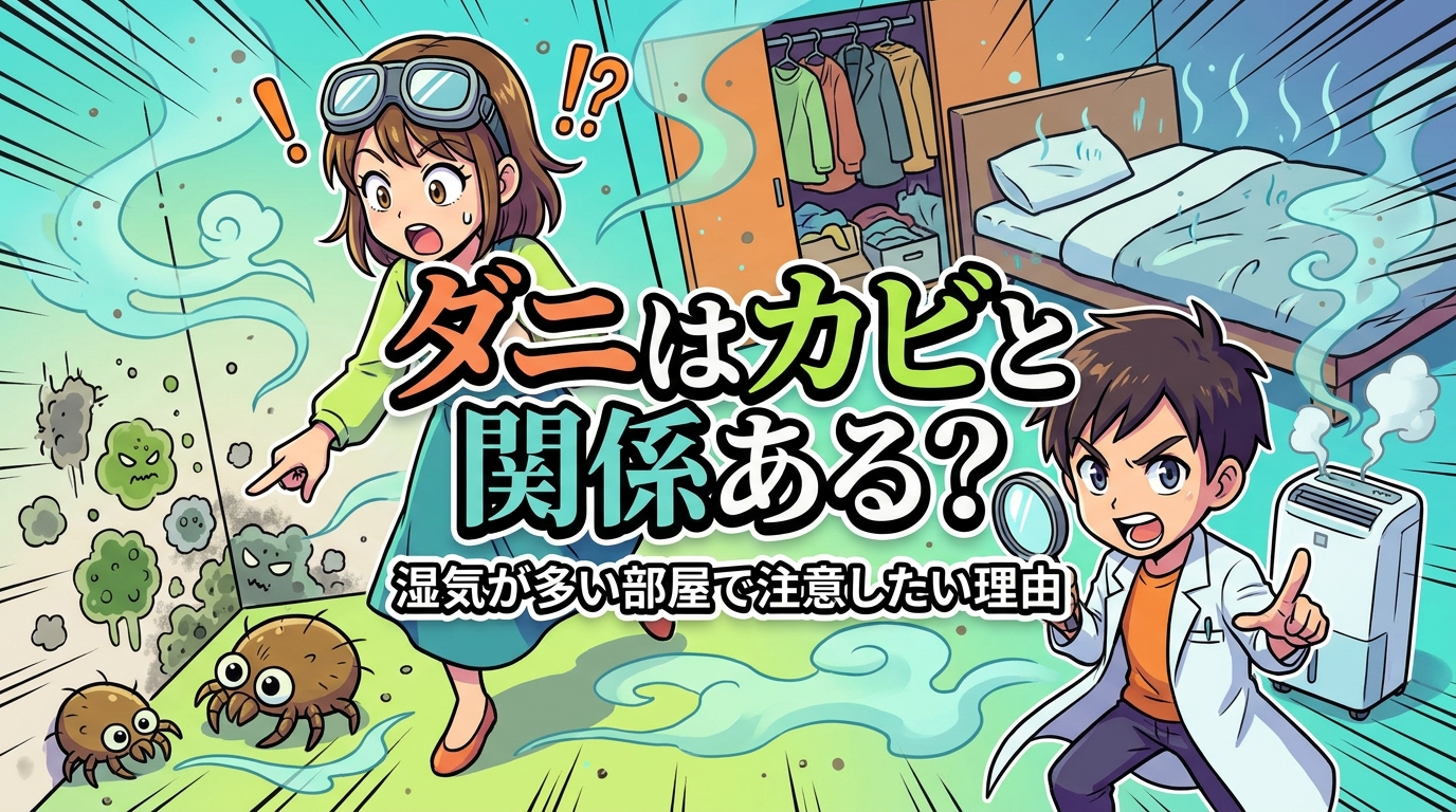 ダニはカビと関係ある?湿気が多い部屋で注意したい理由