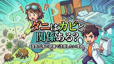 ダニはカビと関係ある？湿気が多い部屋で注意したい理由