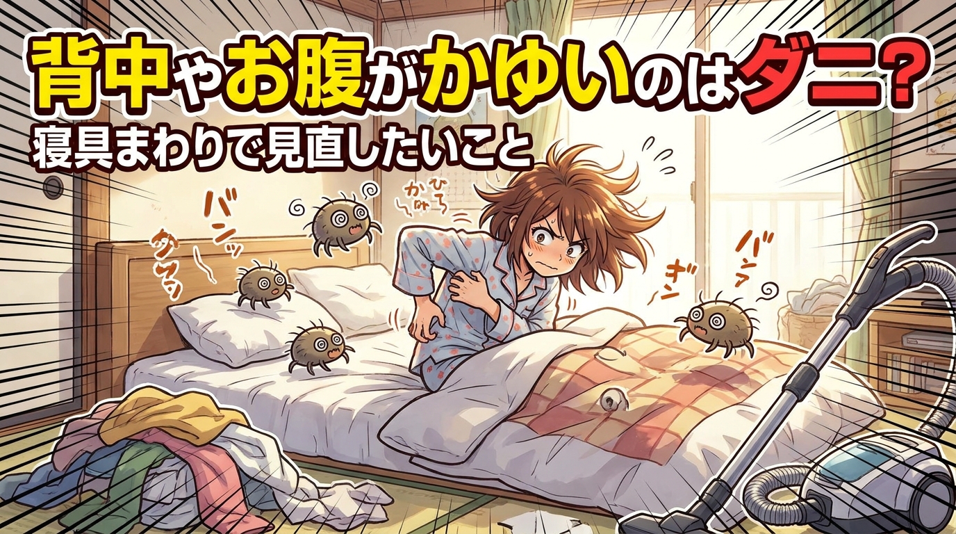 背中やお腹がかゆいのはダニ?寝具まわりで見直したいこと