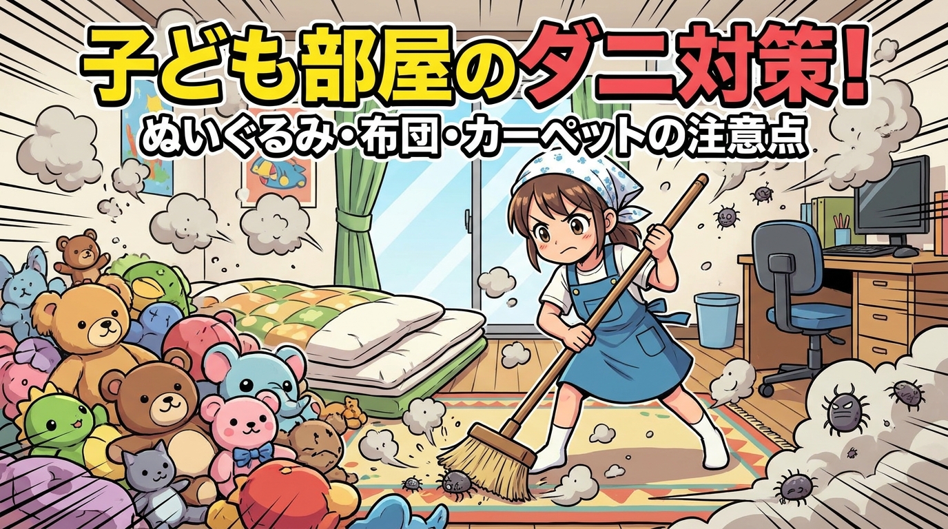子ども部屋のダニ対策!ぬいぐるみ・布団・カーペットの注意点