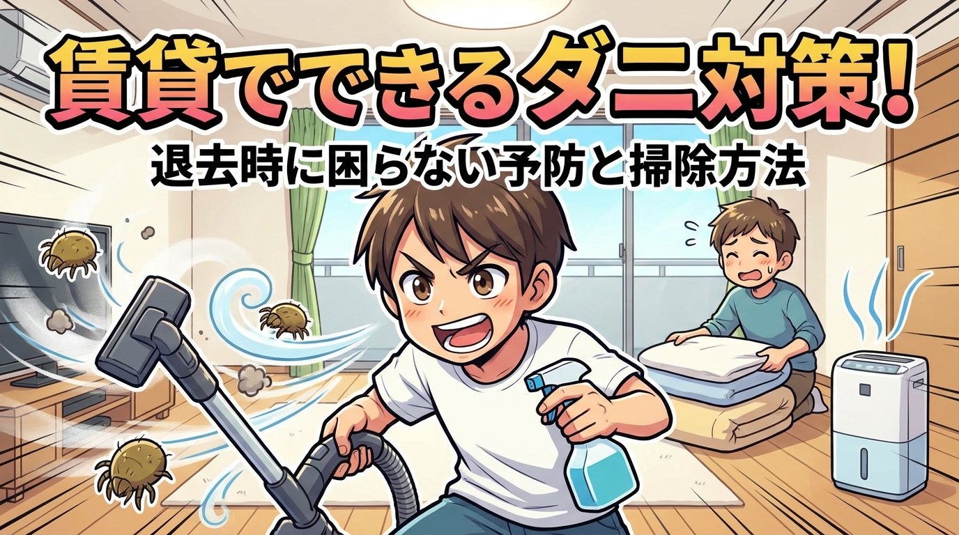 賃貸でできるダニ対策！退去時に困らない予防と掃除方法