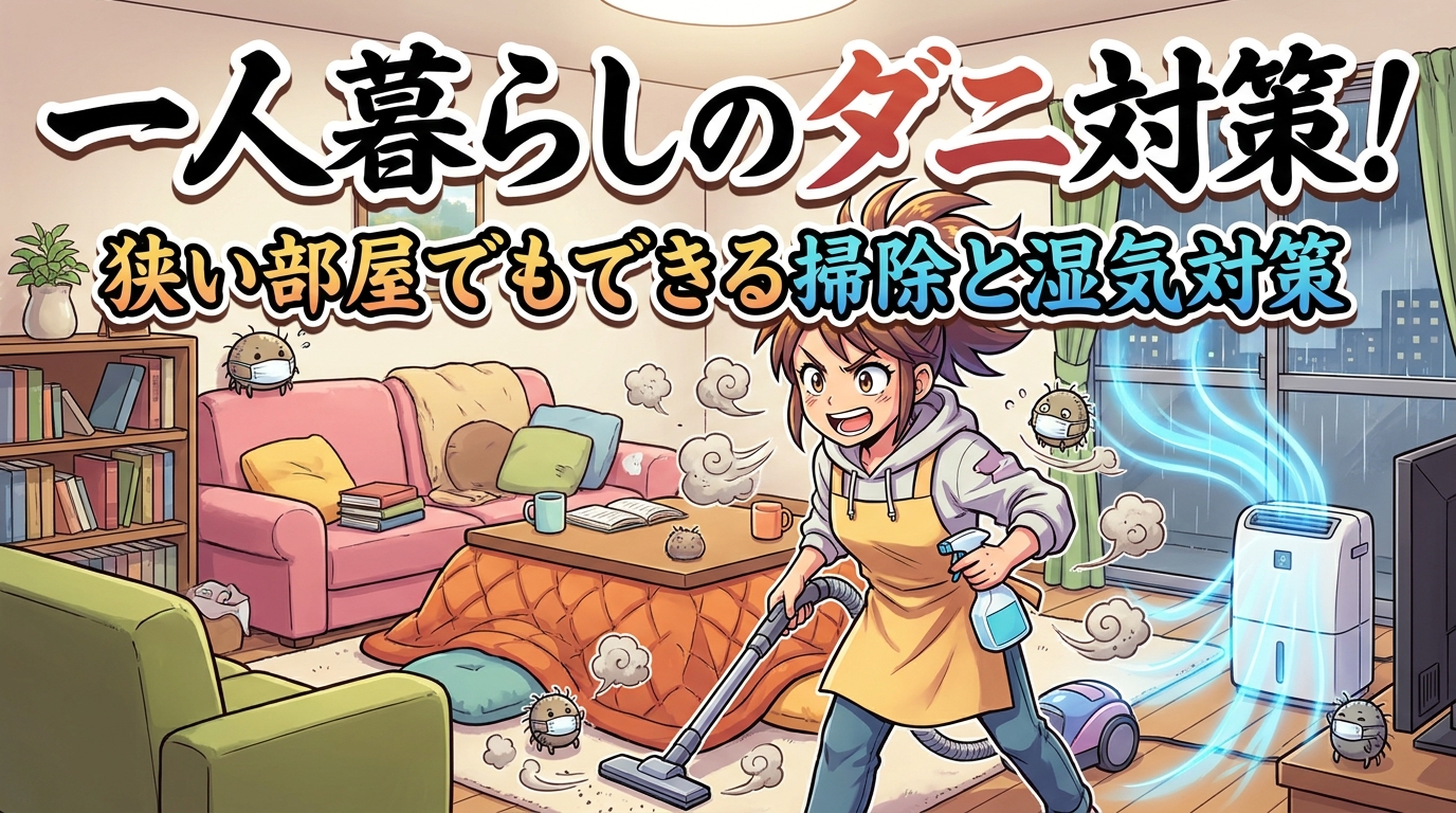 一人暮らしのダニ対策!狭い部屋でもできる掃除と湿気対策