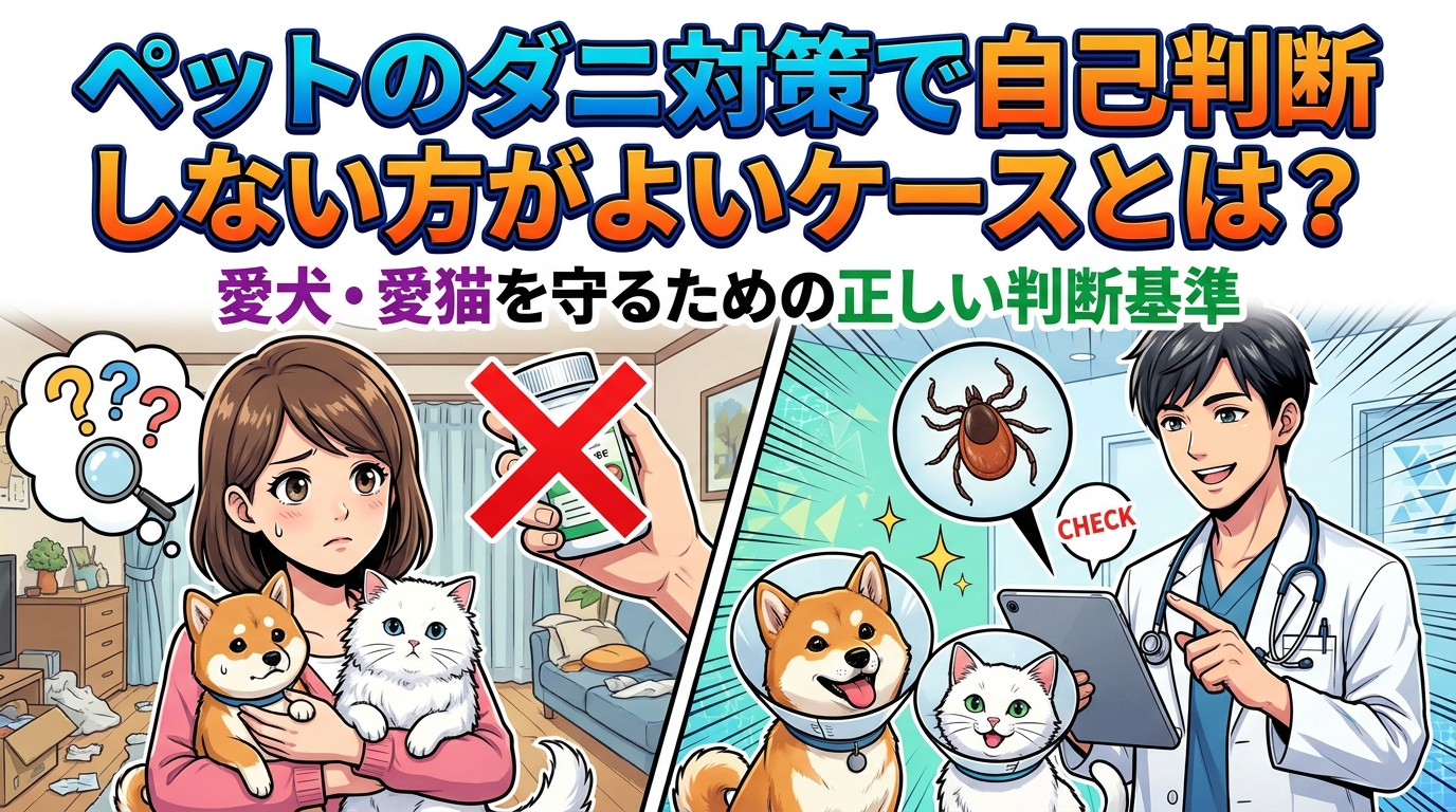 ペットのダニ対策で自己判断しない方がよいケースとは？愛犬・愛猫を守るための正しい判断基準