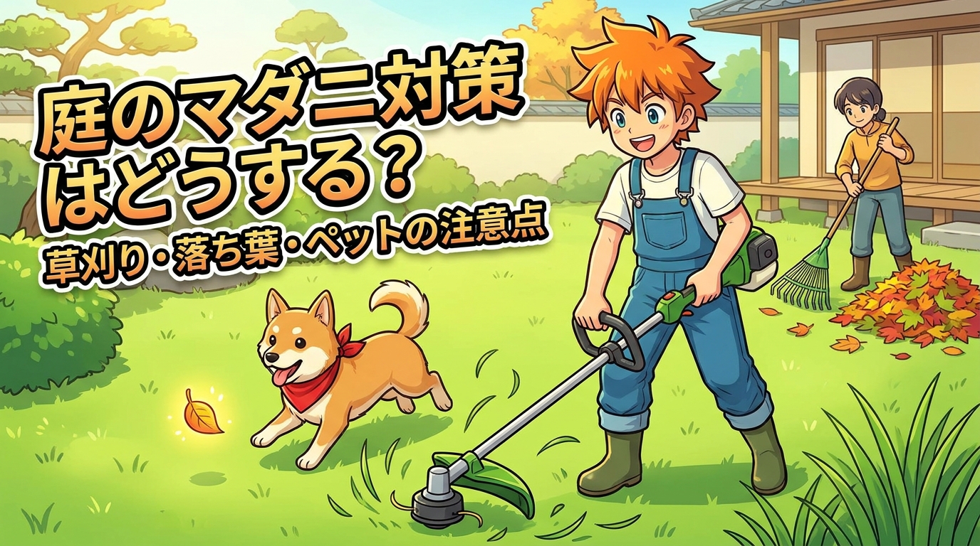 庭のマダニ対策はどうする？草刈り・落ち葉・ペットの注意点