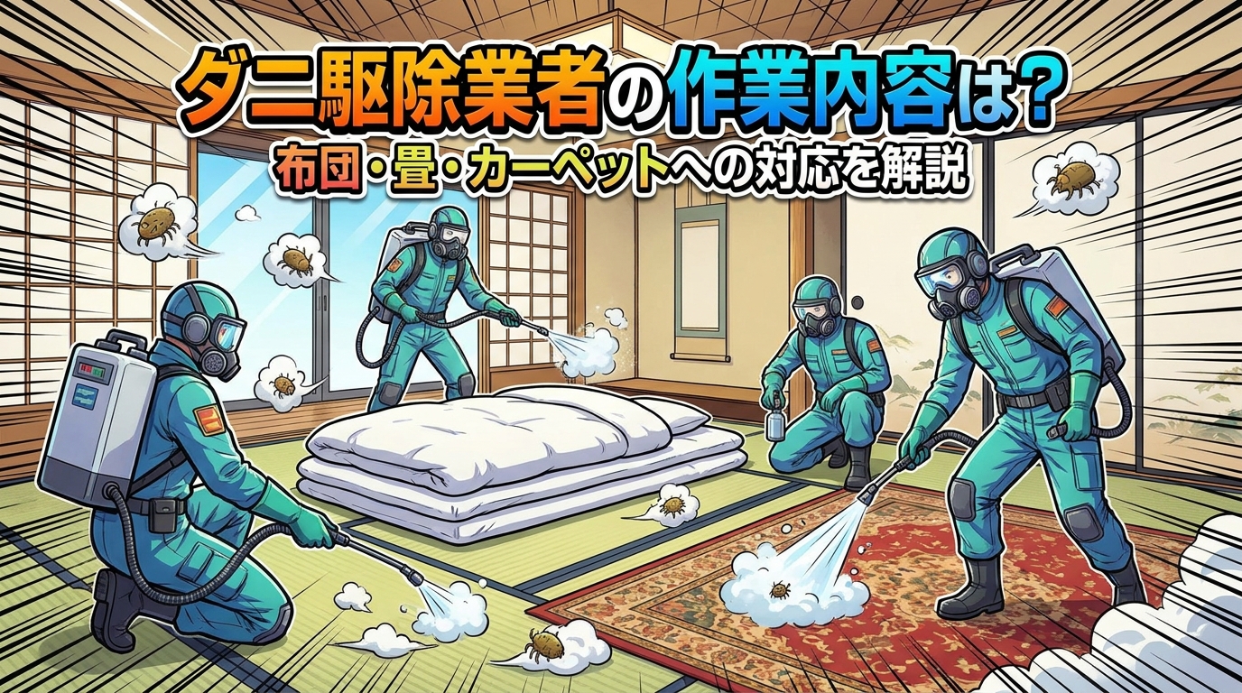 ダニ駆除業者の作業内容は?布団・畳・カーペットへの対応を解説