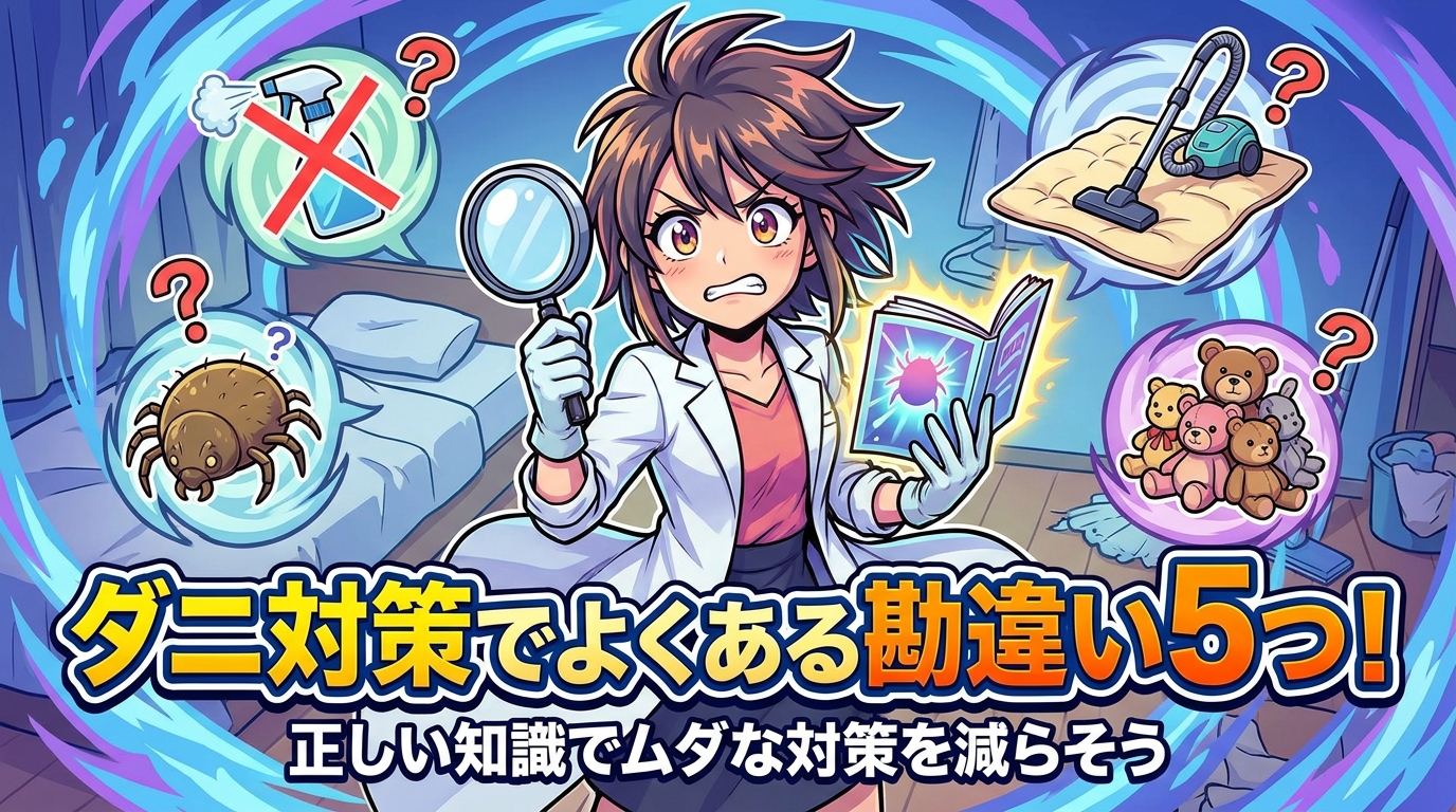 ダニ対策でよくある勘違い5つ！正しい知識でムダな対策を減らそう