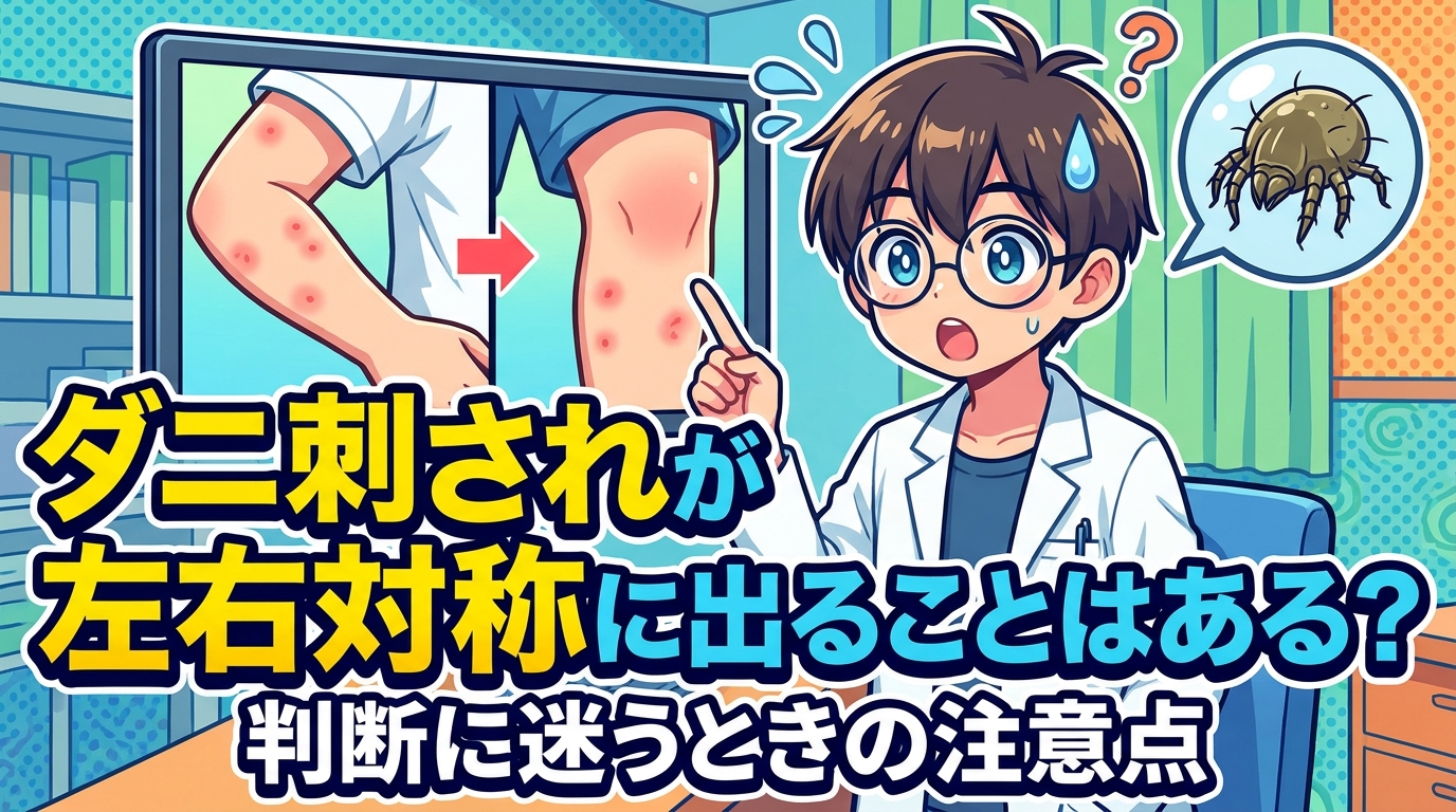 ダニ刺されが左右対称に出ることはある？判断に迷うときの注意点