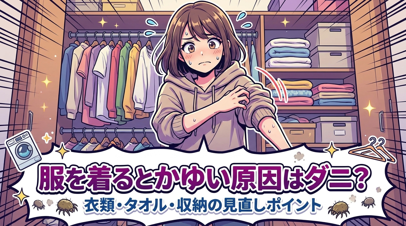 服を着るとかゆい原因はダニ？衣類・タオル・収納の見直しポイント