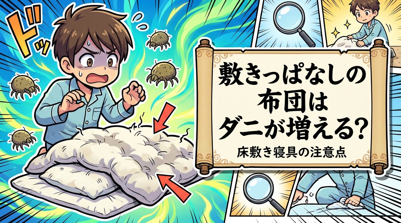 敷きっぱなしの布団はダニが増える？床敷き寝具の注意点