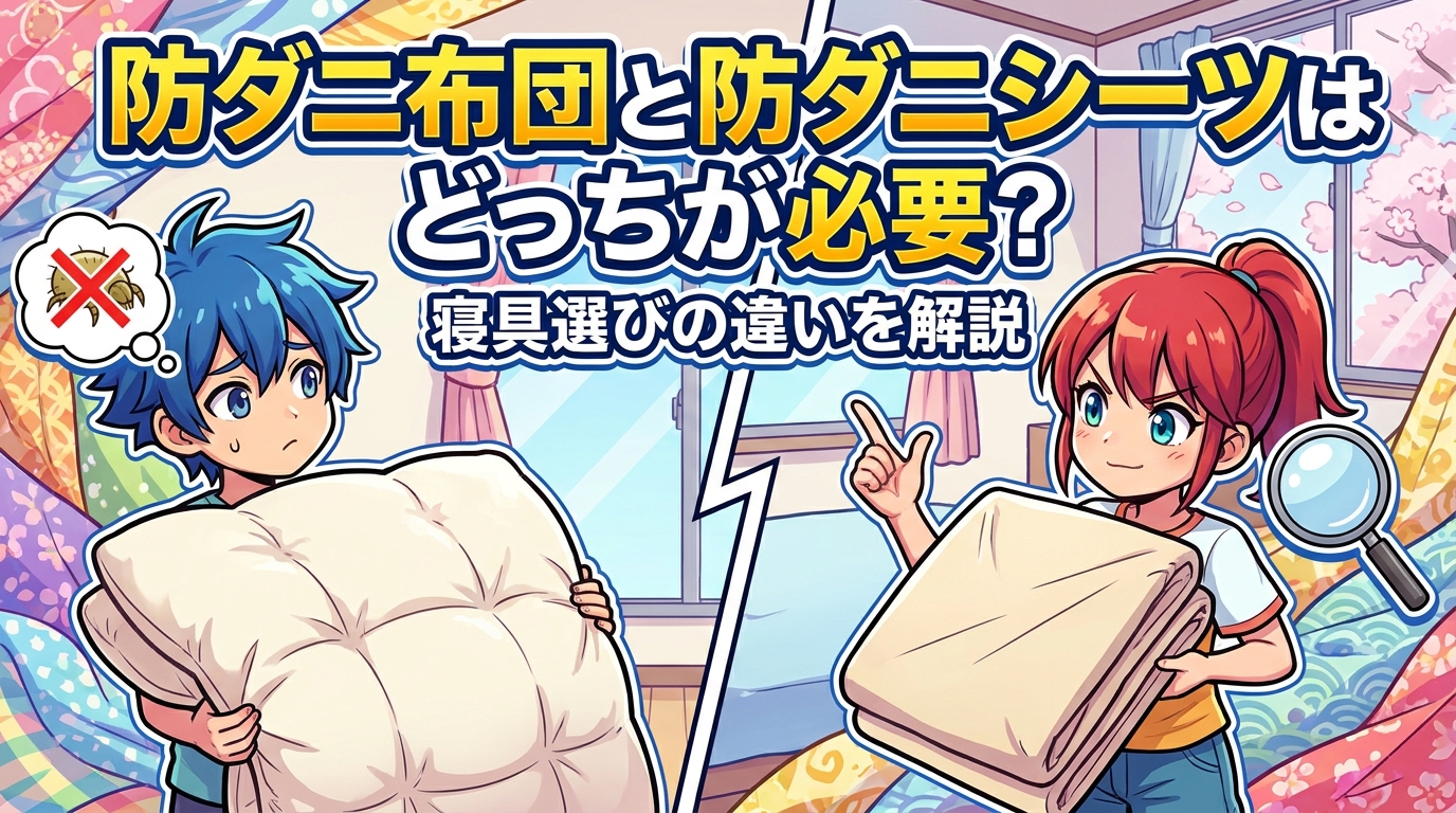 防ダニ布団と防ダニシーツはどっちが必要?寝具選びの違いを解説