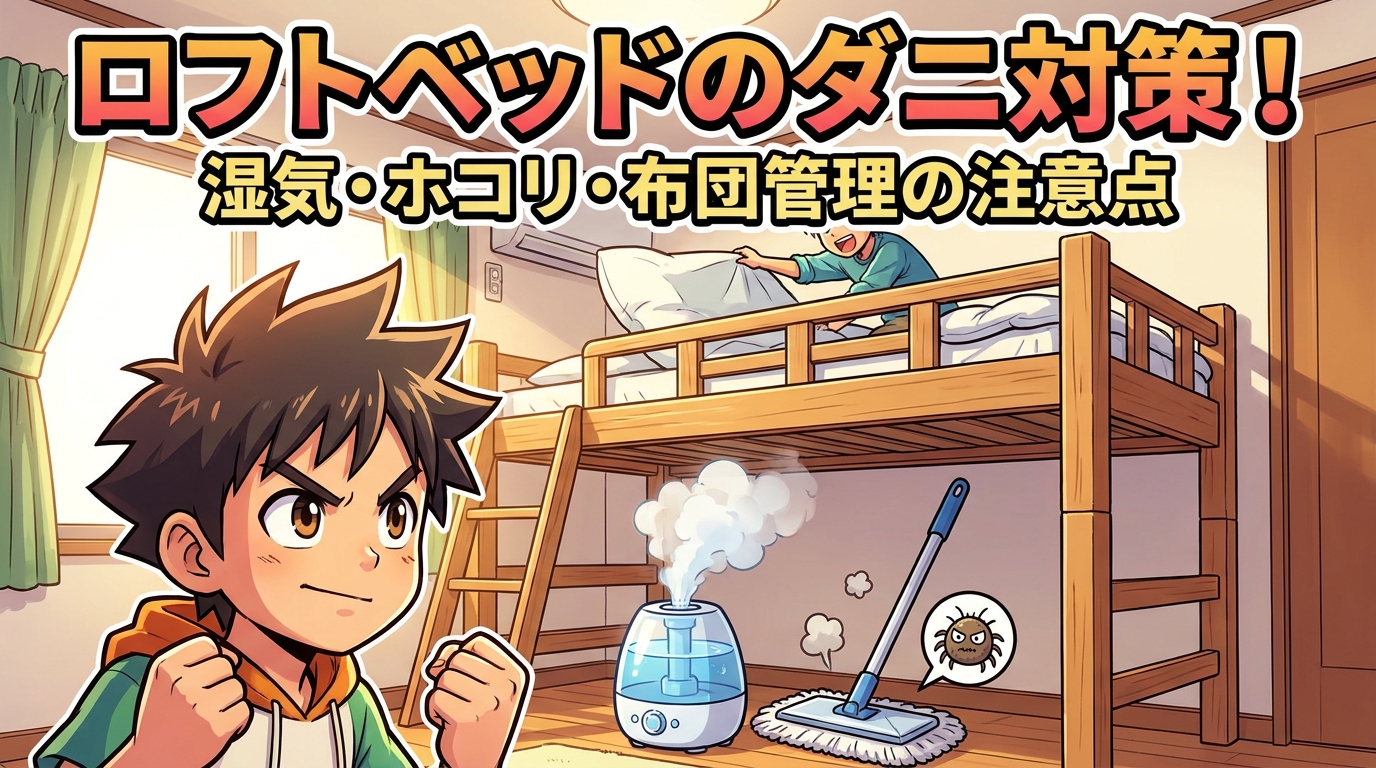 ロフトベッドのダニ対策!湿気・ホコリ・布団管理の注意点