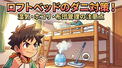 ロフトベッドのダニ対策！湿気・ホコリ・布団管理の注意点