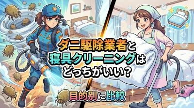 ダニ駆除業者と寝具クリーニングはどっちがいい？目的別に比較