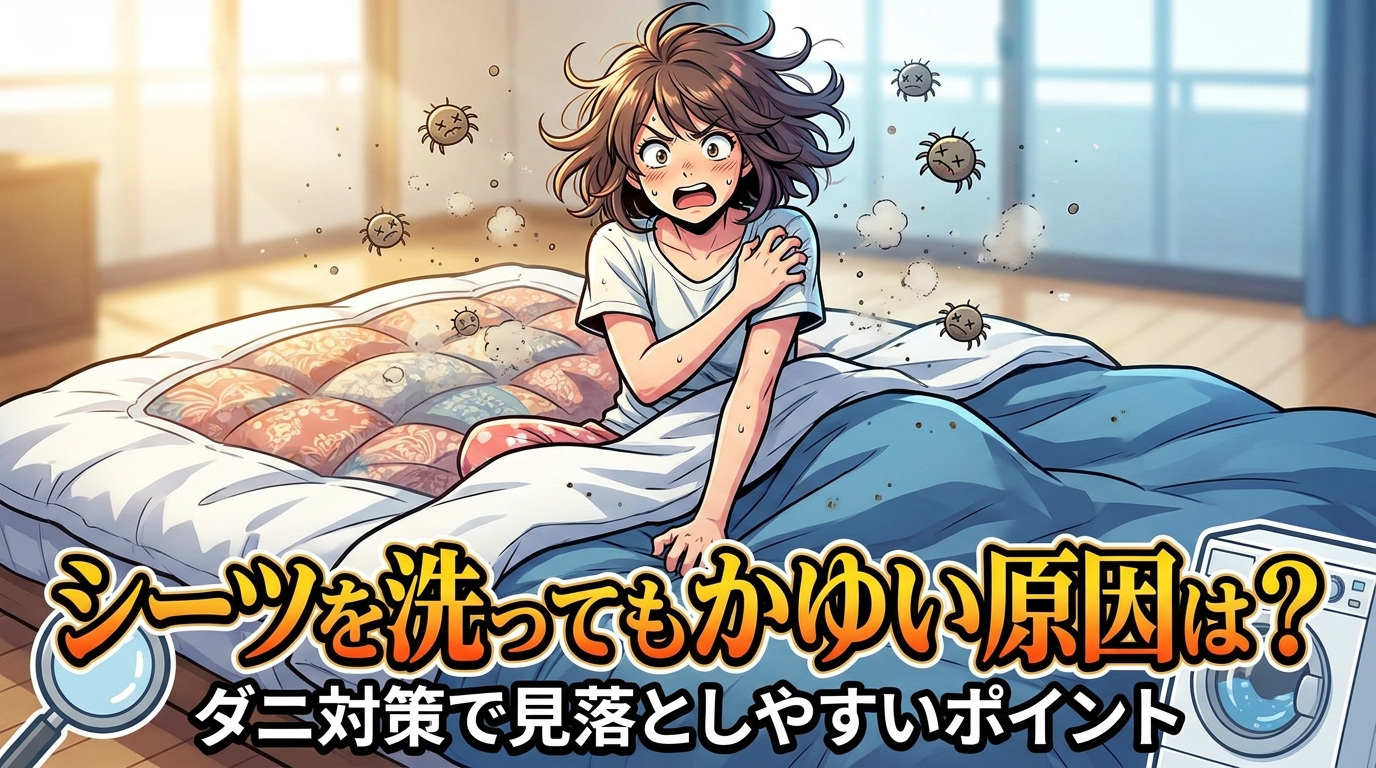 シーツを洗ってもかゆい原因は?ダニ対策で見落としやすいポイント