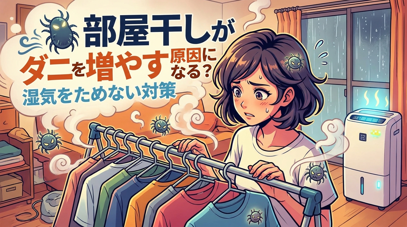 部屋干しがダニを増やす原因になる？湿気をためない対策