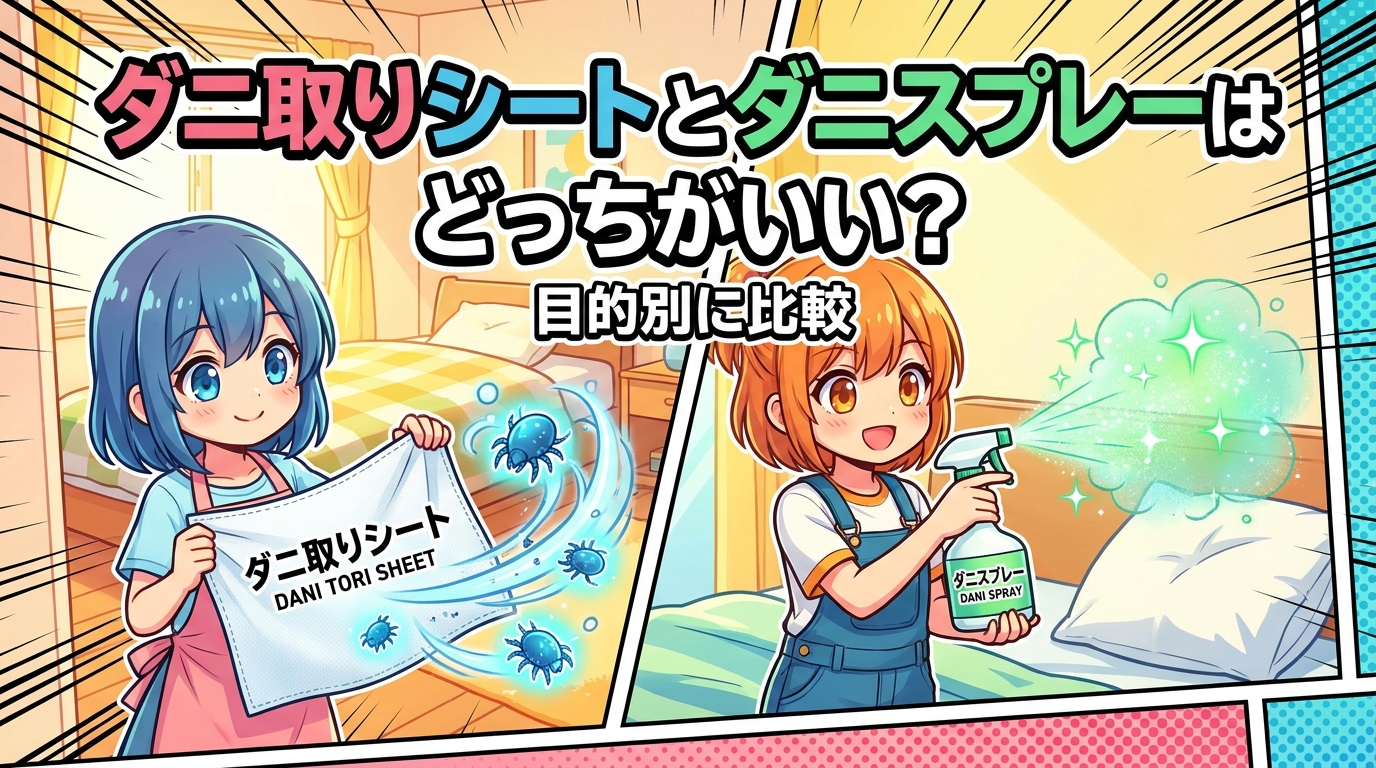 ダニ取りシートとダニスプレーはどっちがいい?目的別に比較