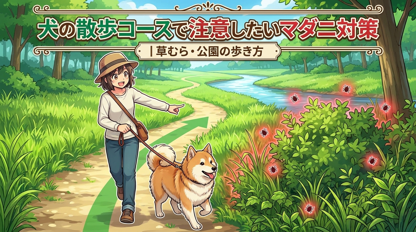 犬の散歩コースで注意したいマダニ対策｜草むら・公園の歩き方