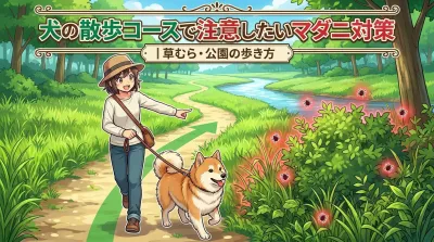 犬の散歩コースで注意したいマダニ対策｜草むら・公園の歩き方