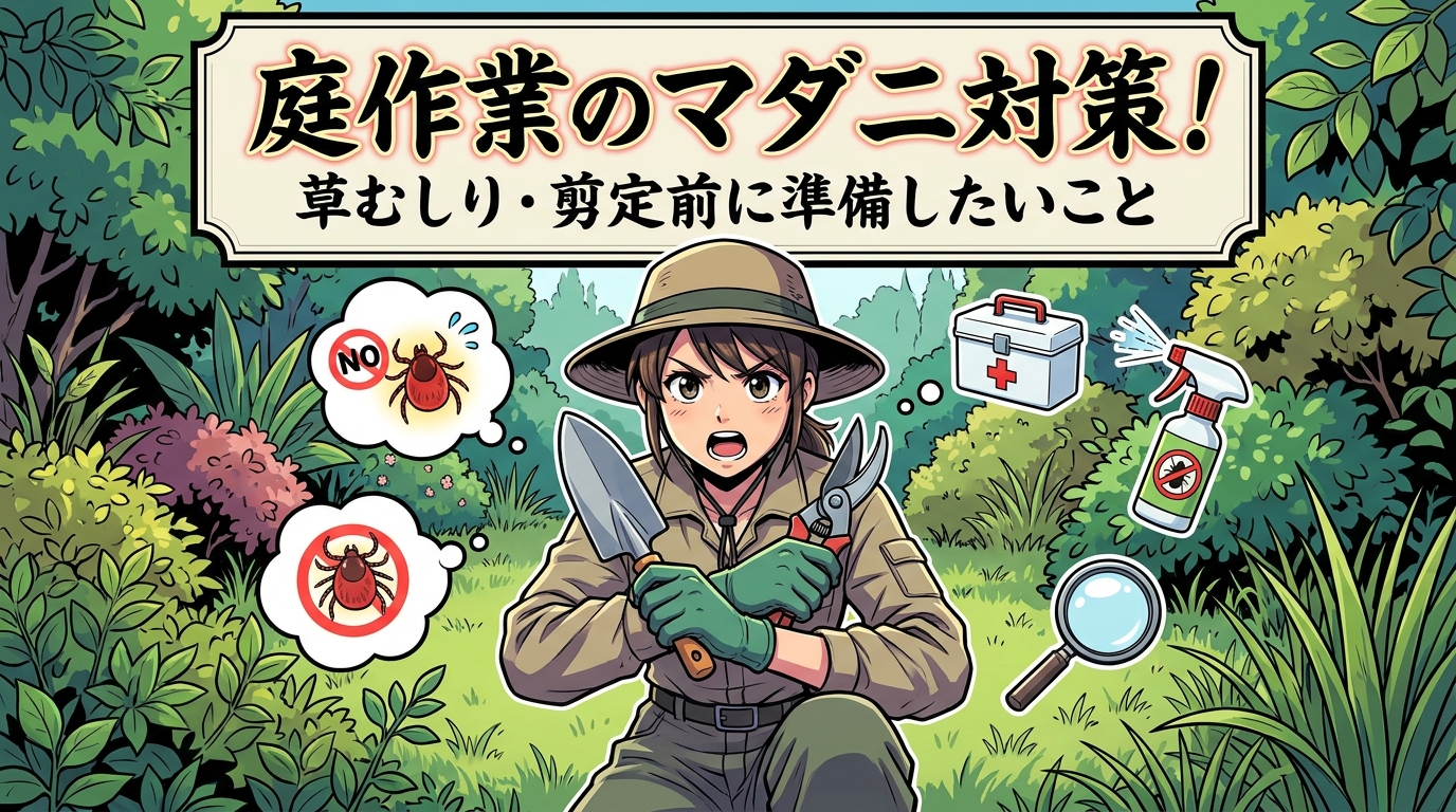 庭作業のマダニ対策！草むしり・剪定前に準備したいこと