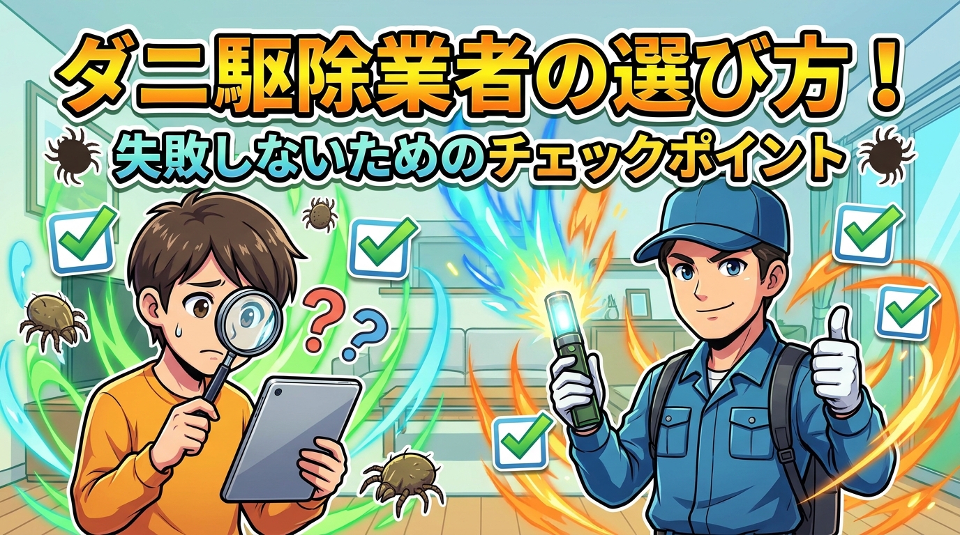 ダニ駆除業者の選び方！失敗しないためのチェックポイント